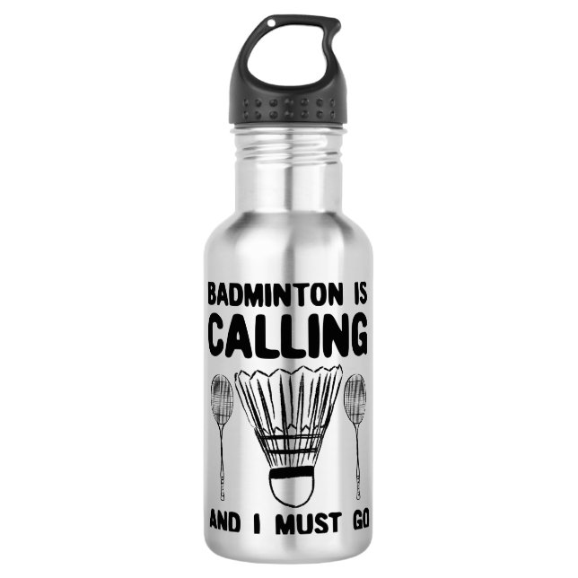 Badminton - Badminton ruft Edelstahlflasche (Vorderseite)