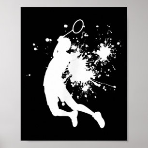 Badminton Badminton Spieler Herren Squash Federbal Poster