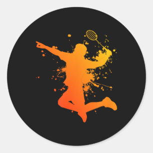 Badminton Badminton Spieler Squash Federball Runder Aufkleber