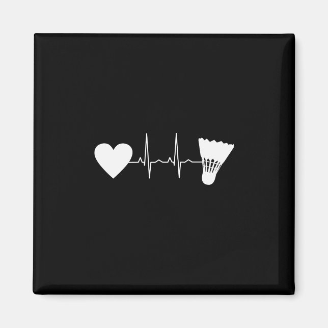 Badminton Ball Heartbeat Magnet (Vorne)