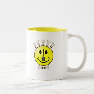 Badminton Bowtie Zweifarbige Tasse