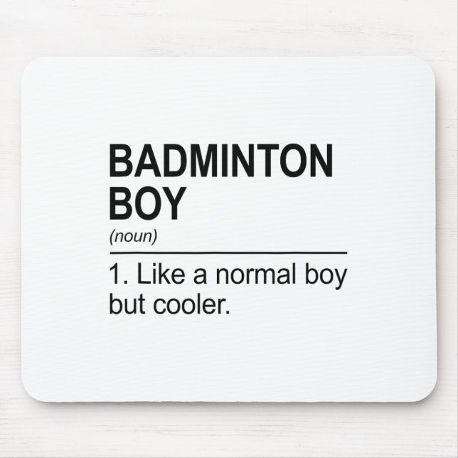 Badminton Boy Noun Definition Shuttle Badminton Pl Mousepad (Vorne)