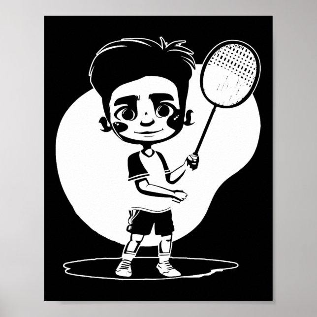 Badminton Boy Racket Sports Shuttle Poster (Vorne)