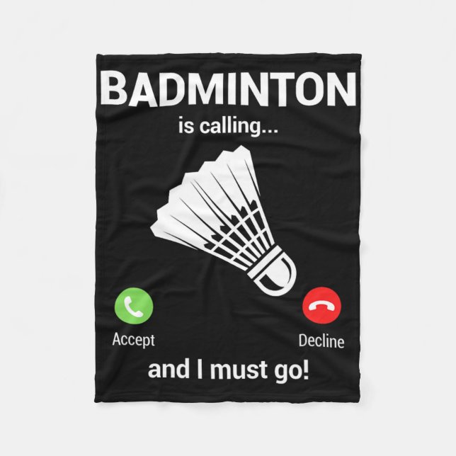 Badminton Calling Badminton Lover Funny Badminton Fleecedecke (Vorderseite)