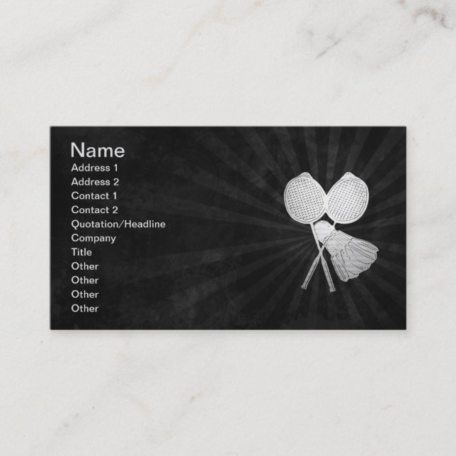 Badminton Carte de visite Pour Joueurs Coaches Clu (Devant)