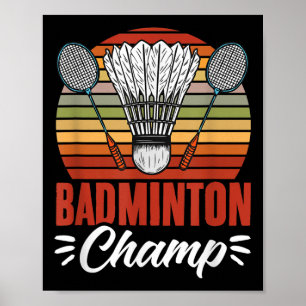 Badminton-Champ-Schläger-Shuttle-Vintage-Badminton Poster
