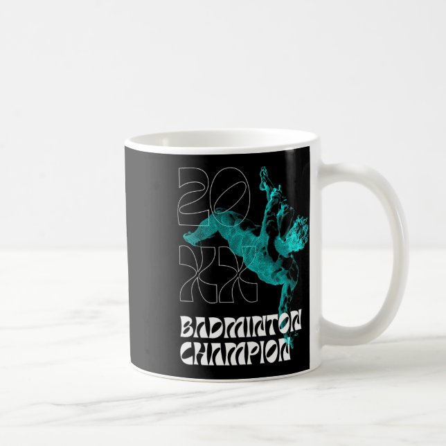 Badminton Champion Racket Shuttle Turnier Winne Kaffeetasse (Rechts)