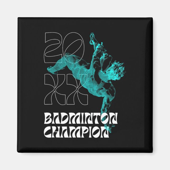 Badminton Champion Racket Shuttle Turnier Winne Magnet (Vorne)