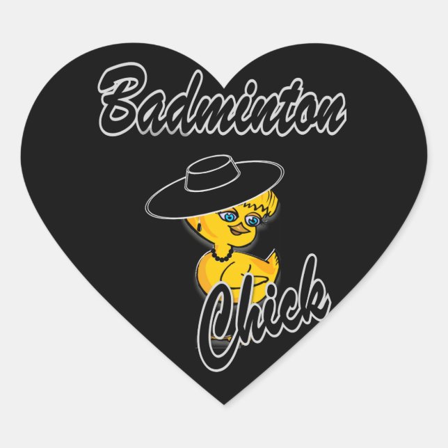 Badminton Chick #4 Herz-Aufkleber (Vorderseite)
