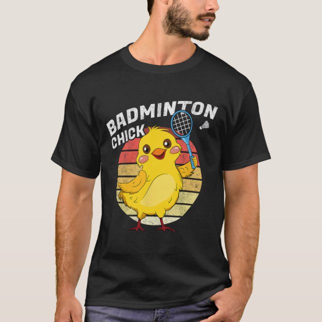 Badminton Chick Retro Chicken Birdie Women Badmint T-Shirt (Vorderseite)