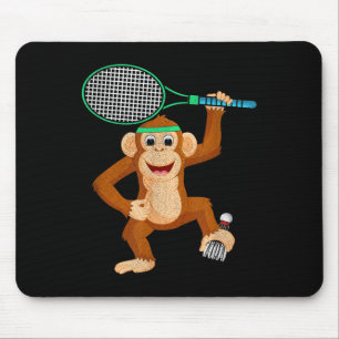 Badminton Chimpanzee Animal Sport Spaß Shirt Gesch Mousepad
