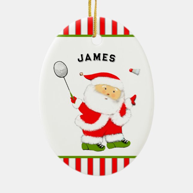 Badminton Christmas Collectible Keramik Ornament (Hinten)