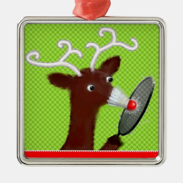 Badminton Christmas Collectible Ornament Aus Metall (Vorne)