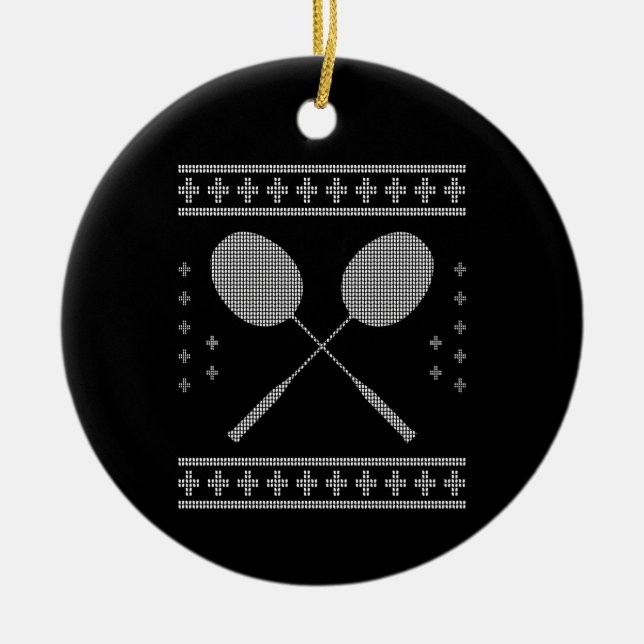 Badminton Christmas Keramik Ornament (Vorne)