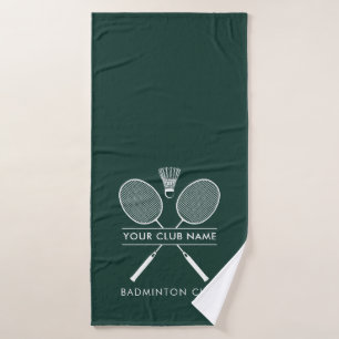 Badminton Club Name Rackets Symbol Grün hinzufügen Badehandtuch
