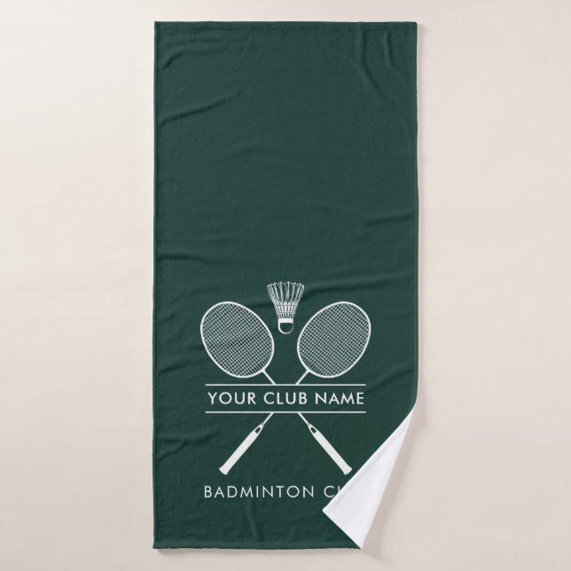 Badminton Club Name Rackets Symbol Grün hinzufügen Badehandtuch (Badehandtuch)