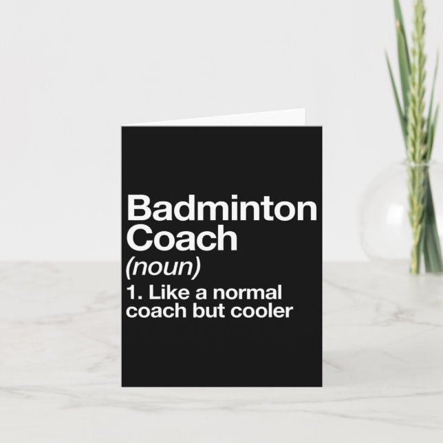 Badminton Coach Definition Sportbegeisterter Train Karte (Vorderseite)