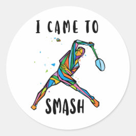 Badminton Coach I Came to Smash Abstract Player Runder Aufkleber