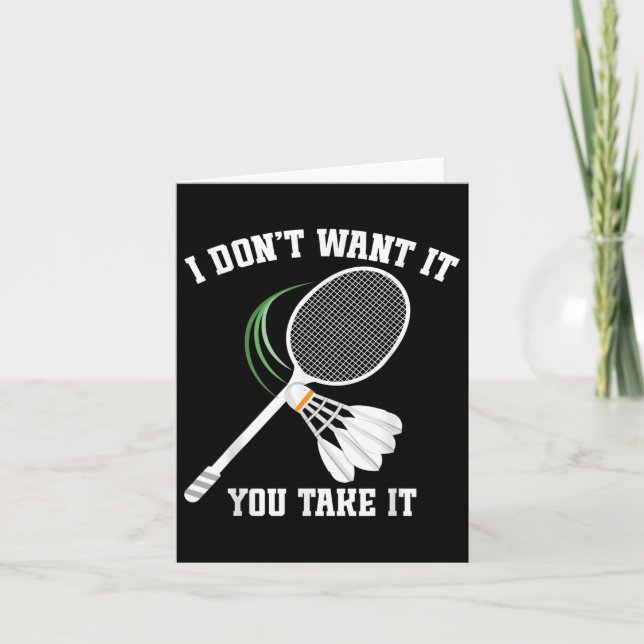 Badminton Coach No Cry Shuttle Badminton Player Karte (Vorderseite)
