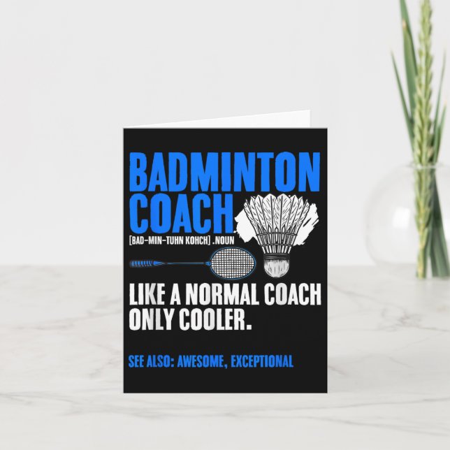 Badminton Coach Racket Shuttle Hobby Badminton Pla Karte (Vorderseite)