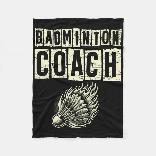 Badminton Coach Shuttle Racket Fleecedecke (Vorderseite)
