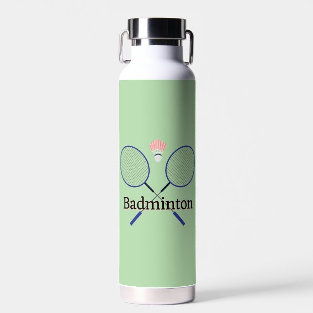 Badminton Design Trinkflasche (Vorne)