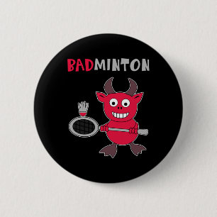 Badminton Devil Badminton Player Shuttle Sports Sm Button
