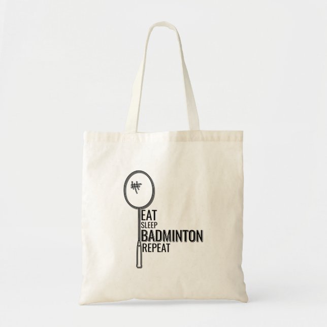 Badminton - Eat Sleep Badminton Wiederholung Tragetasche (Vorne)