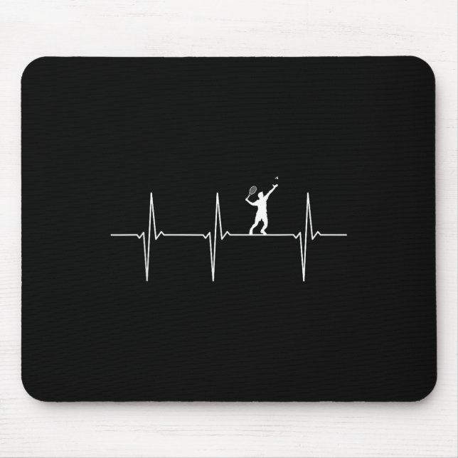 Badminton Ekg Herzschlag Shuttle-Pulsfrequenz  Mousepad (Vorne)