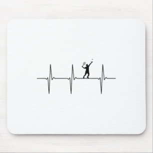 Badminton Ekg Herzschlag Shuttle-Pulsfrequenz Mousepad