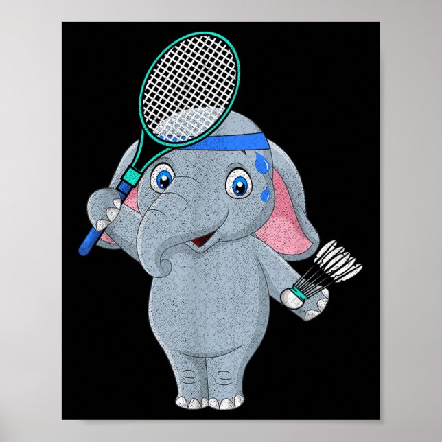 Badminton Elefant  Poster (Vorne)