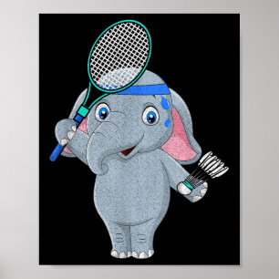 Badminton Elephant Poster