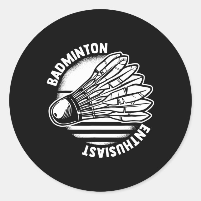 Badminton-Enthusiasten-Shuttle Badminton-Racket Runder Aufkleber (Vorderseite)
