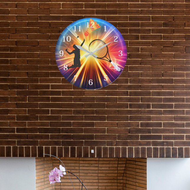 Badminton Enthusiasten Wall Clock Große Wanduhr (Von Creator hochgeladen)