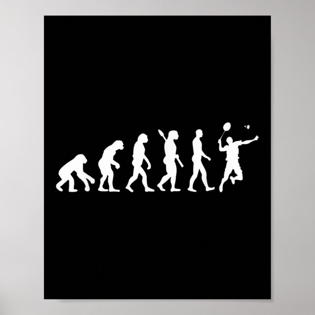 Badminton Evolution Jersey T-Shirt Lustige Rackets Poster (Vorne)