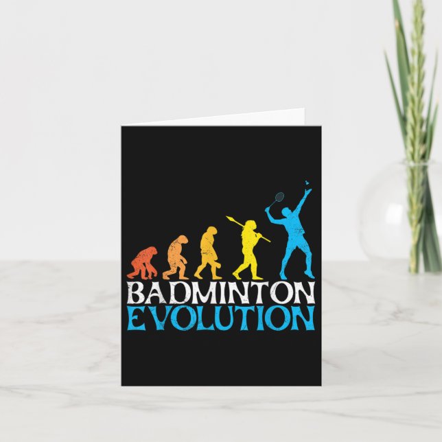 Badminton Evolution Monkey Badminton Player Badmin Karte (Vorderseite)