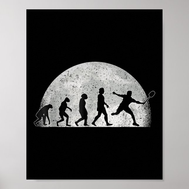 Badminton Evolution - Moon Badminton Player  Poster (Vorne)