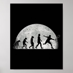 Badminton Evolution - Moon Badminton Player Poster