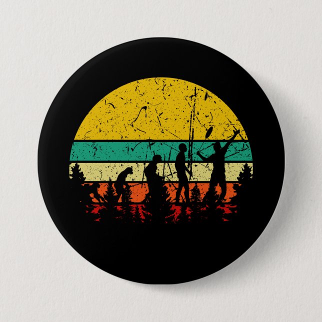 Badminton Evolution Retro Badminton Player Button (Vorderseite)
