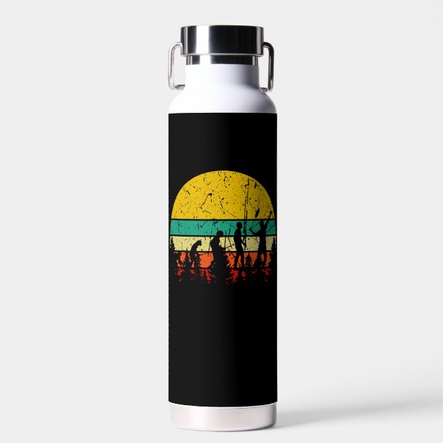 Badminton Evolution Retro Badminton Player Trinkflasche (Vorne)