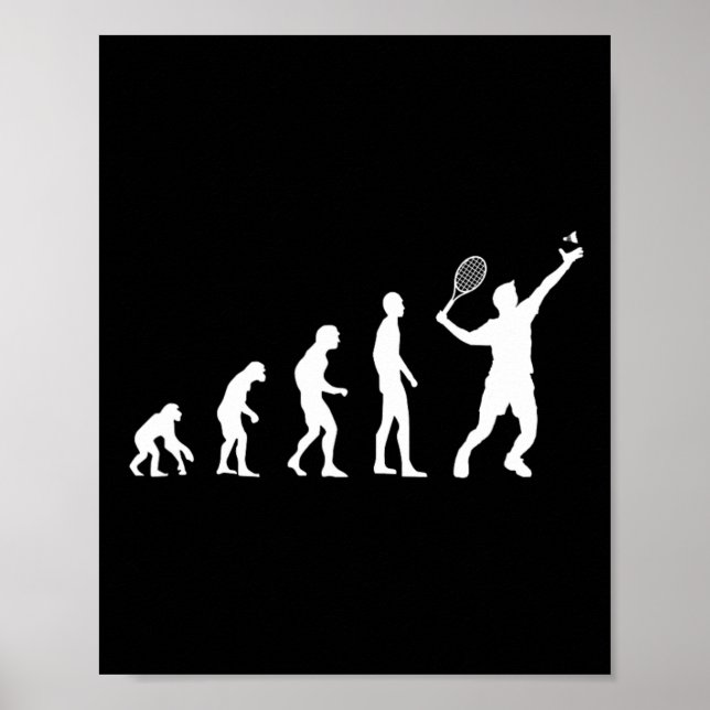 Badminton Evolution Shuttle Funny Poster (Vorne)
