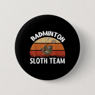 Badminton Faultier-Team-Design für Badminton-Spiel Button
