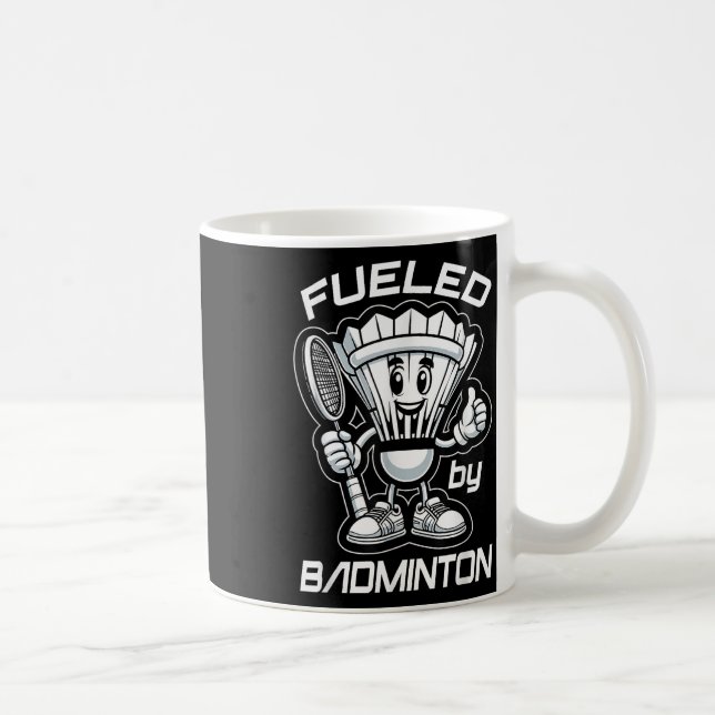 Badminton Forever Cartoon Shuttle und Racket Graph Kaffeetasse (Rechts)