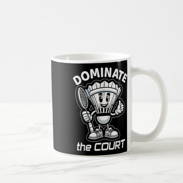 Badminton Forever Cartoon Shuttle und Racket Graph Kaffeetasse (Rechts)