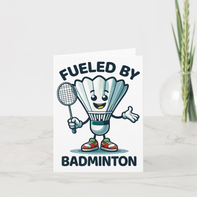 Badminton Forever Cartoon Shuttle und Racket Graph Karte (Vorderseite)