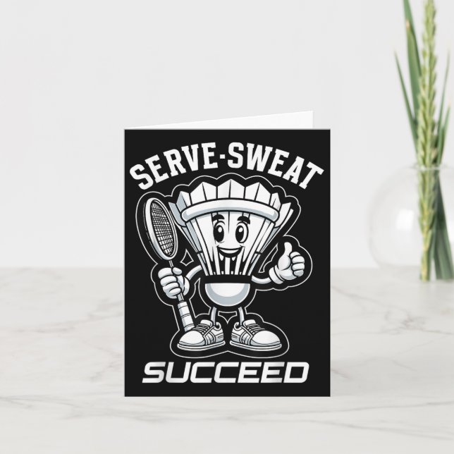 Badminton Forever Cartoon Shuttle und Racket Graph Karte (Vorderseite)