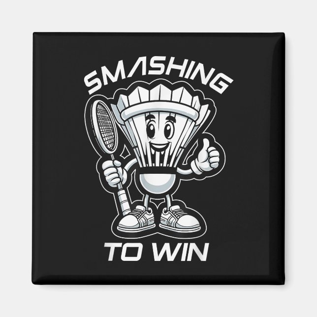 Badminton Forever Cartoon Shuttle und Racket Graph Magnet (Vorne)