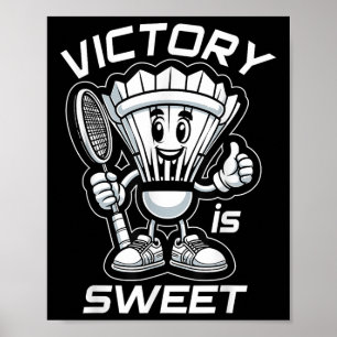 Badminton Forever Cartoon Shuttle und Racket Graph Poster
