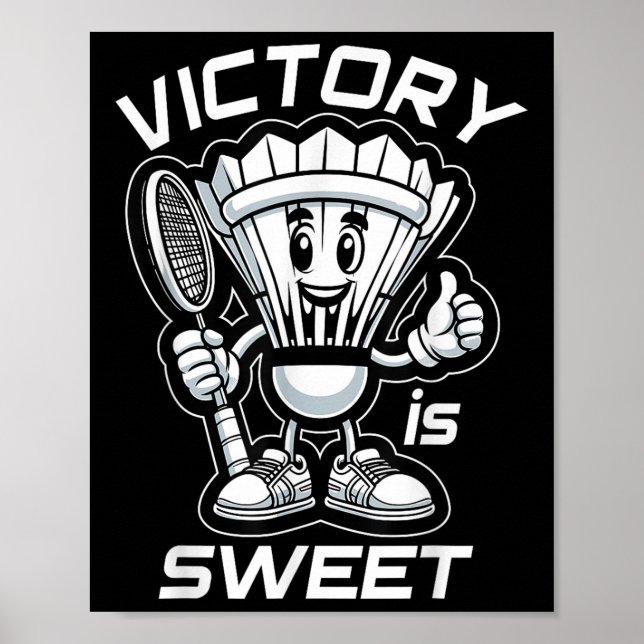 Badminton Forever Cartoon Shuttle und Racket Graph Poster (Vorne)