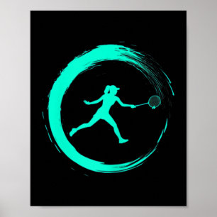 Badminton Frau Mädchen Sport Hobby Kreis Poster